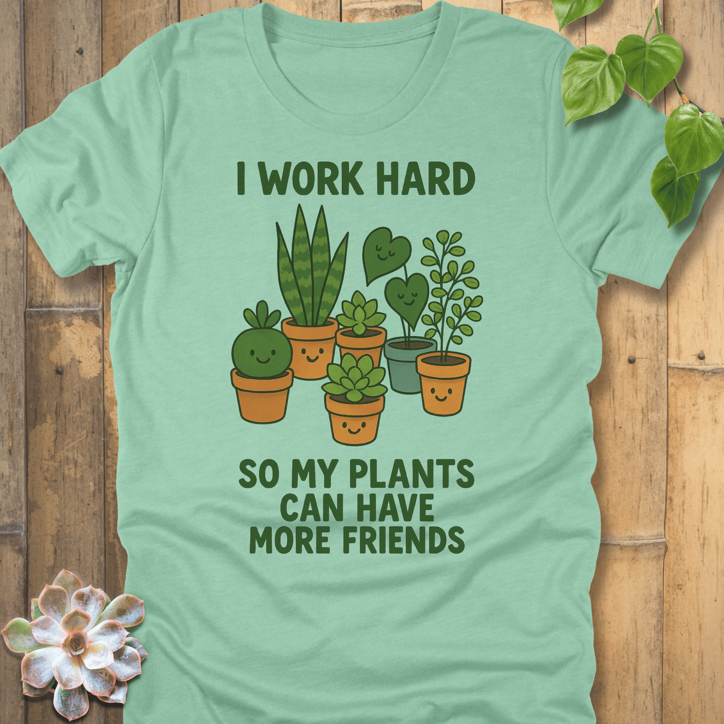 Heather Mint / S My Plants Can Have Friends T-Shirt T-Shirt