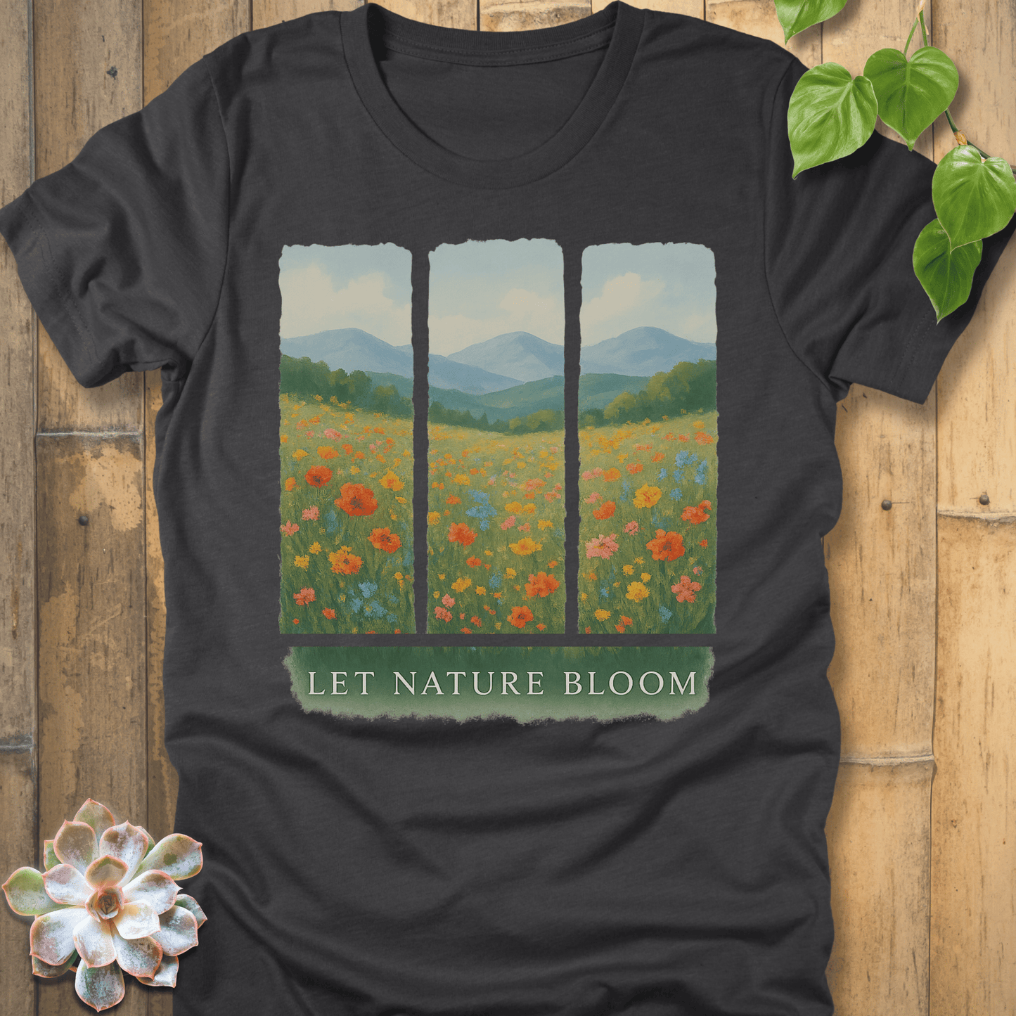 Dark Grey Heather / S Nature Bloom T-Shirt T-Shirt