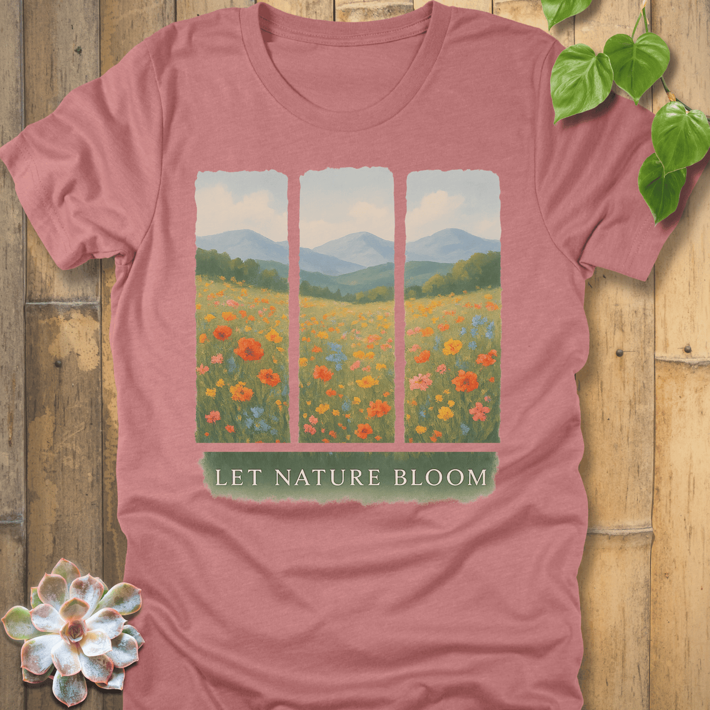 Heather Mauve / S Nature Bloom T-Shirt T-Shirt