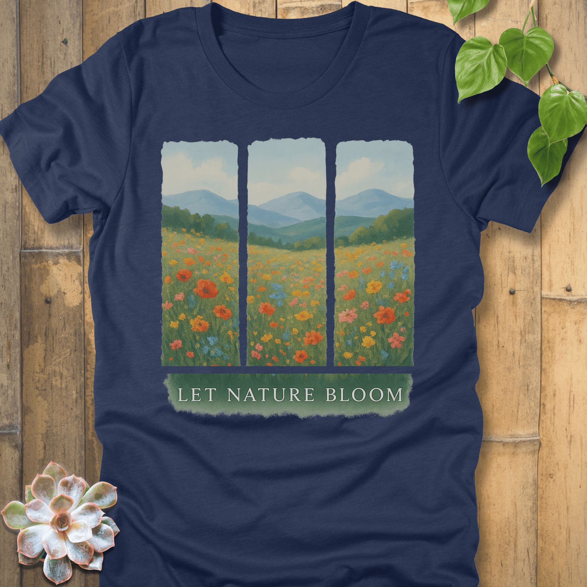 Heather Navy / S Nature Bloom T-Shirt T-Shirt