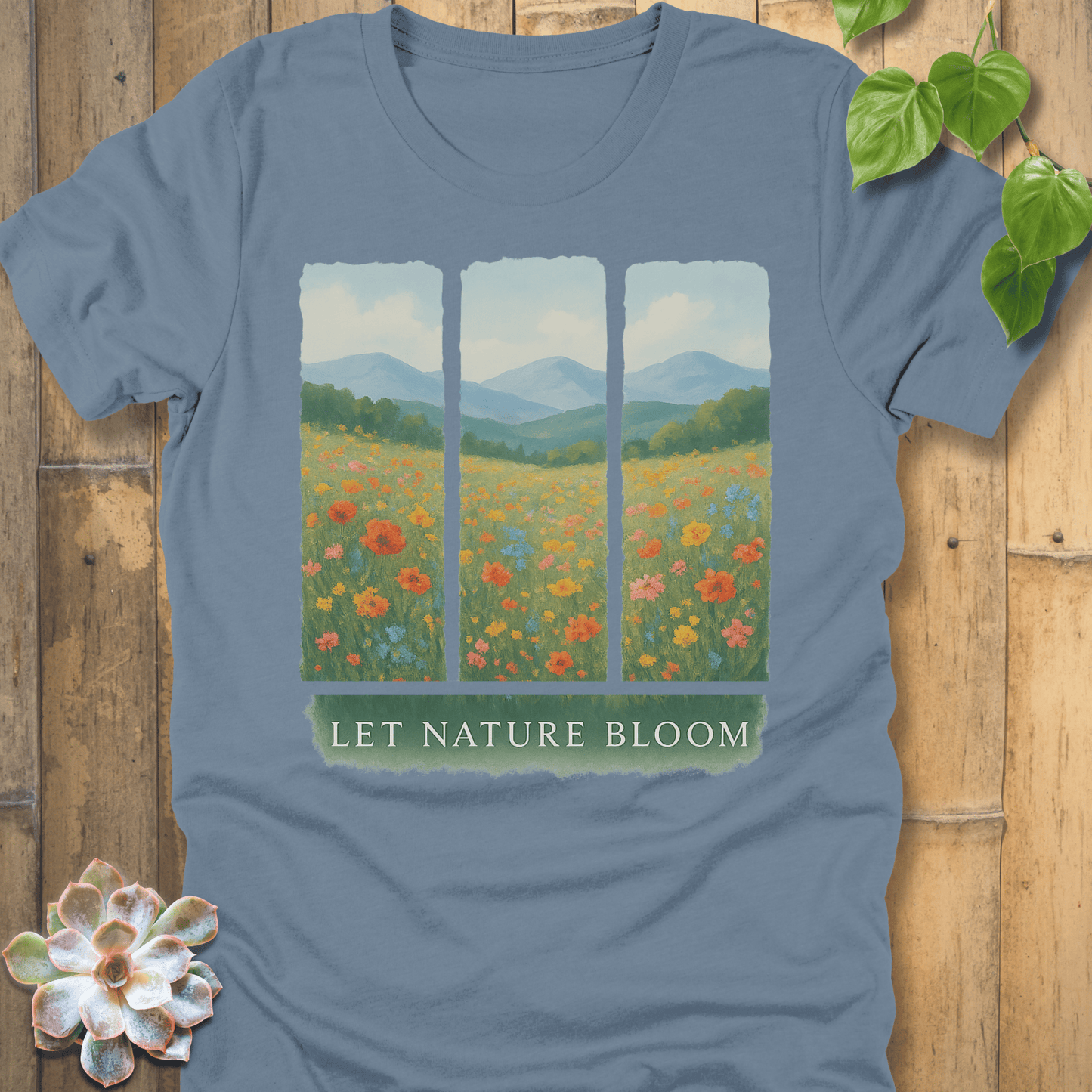 Steel Blue / S Nature Bloom T-Shirt T-Shirt