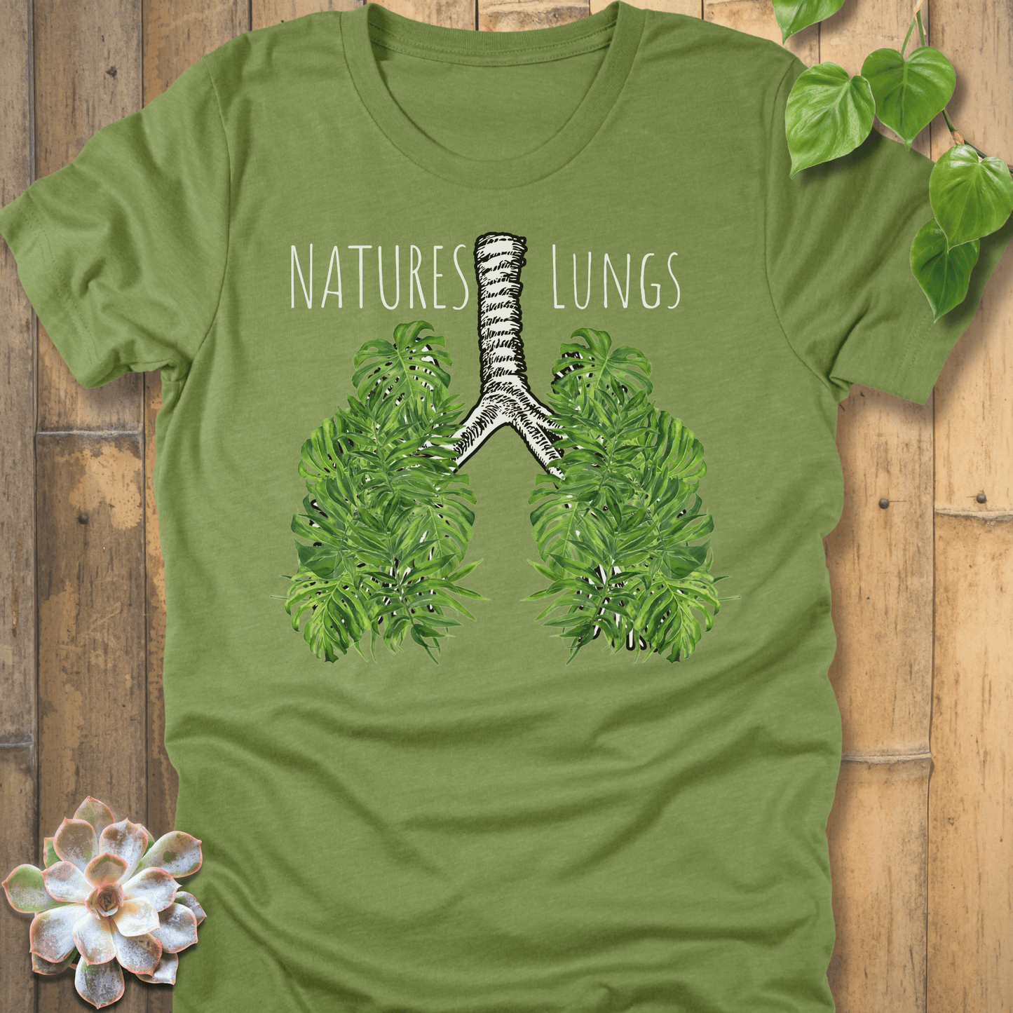 Heather Green / M Nature's Lungs T-Shirt T-Shirt