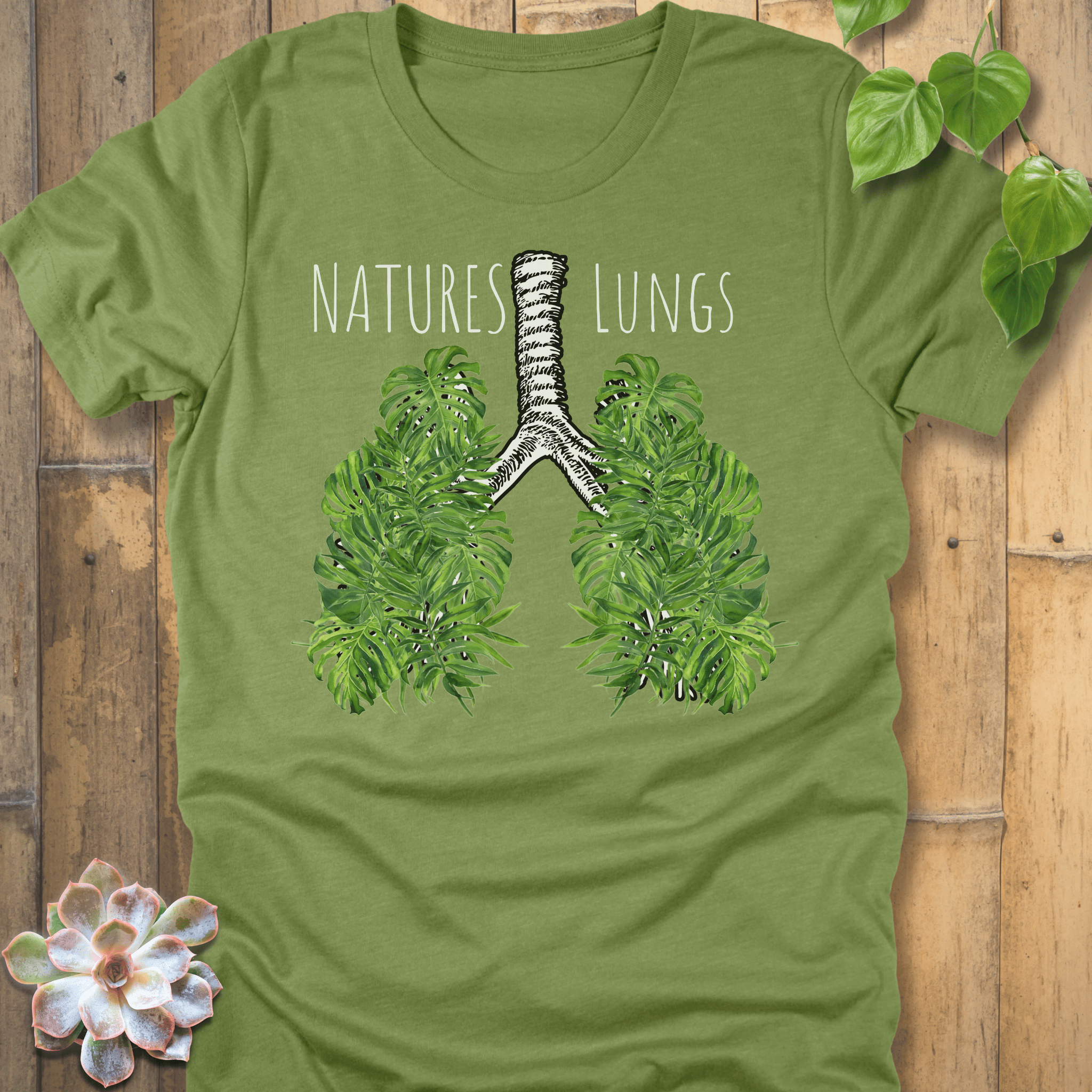 Heather Green / M Nature's Lungs T-Shirt T-Shirt