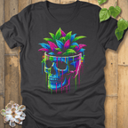 Dark Grey Heather / S Neon Bloom Skull T-Shirt T-Shirt