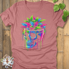 Heather Mauve / S Neon Bloom Skull T-Shirt T-Shirt