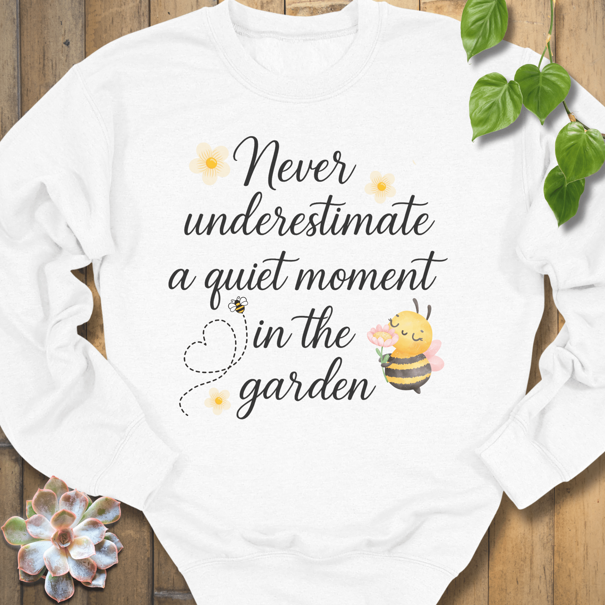 White / S Never Underestimate Sweatshirt Sweatshirt