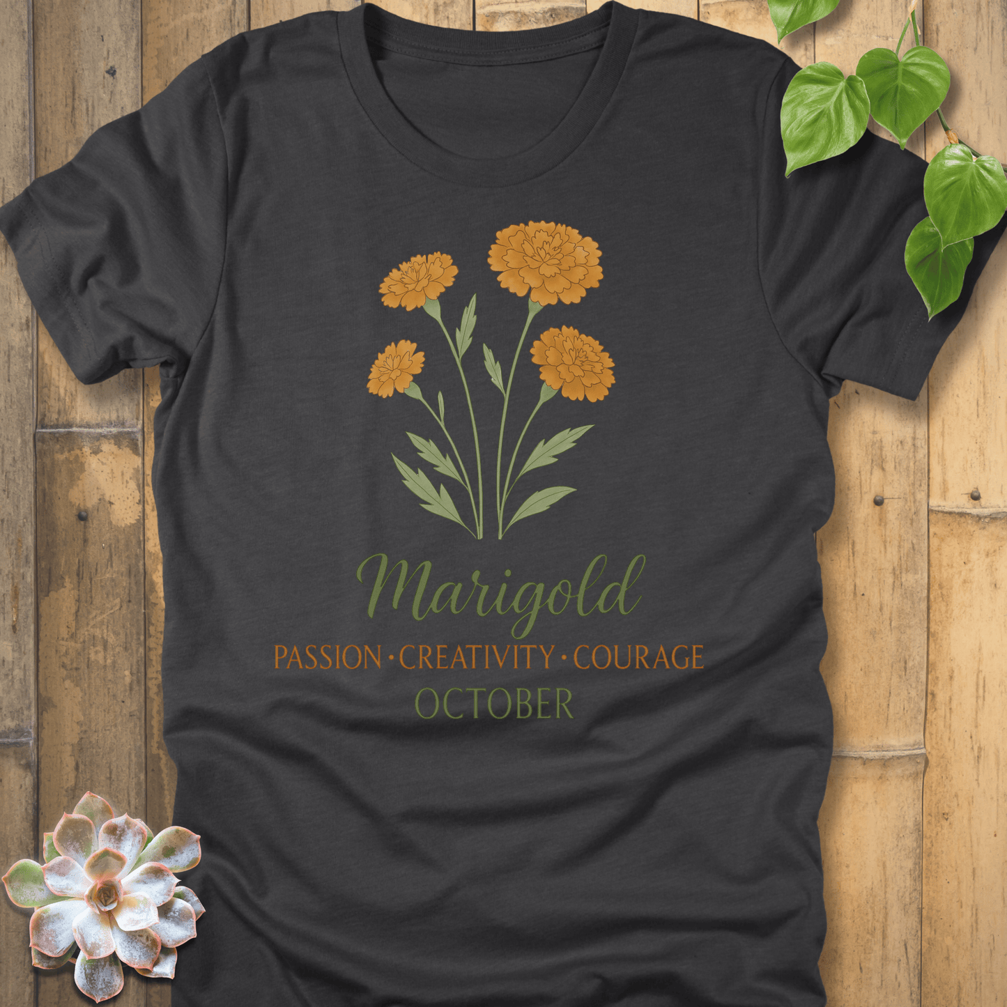 Dark Grey Heather / S October Marigold T-shirt T-Shirt