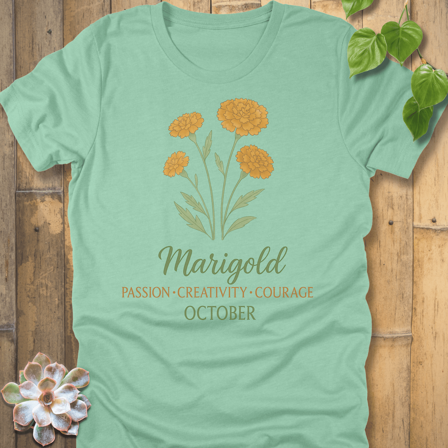 Heather Mint / S October Marigold T-shirt T-Shirt