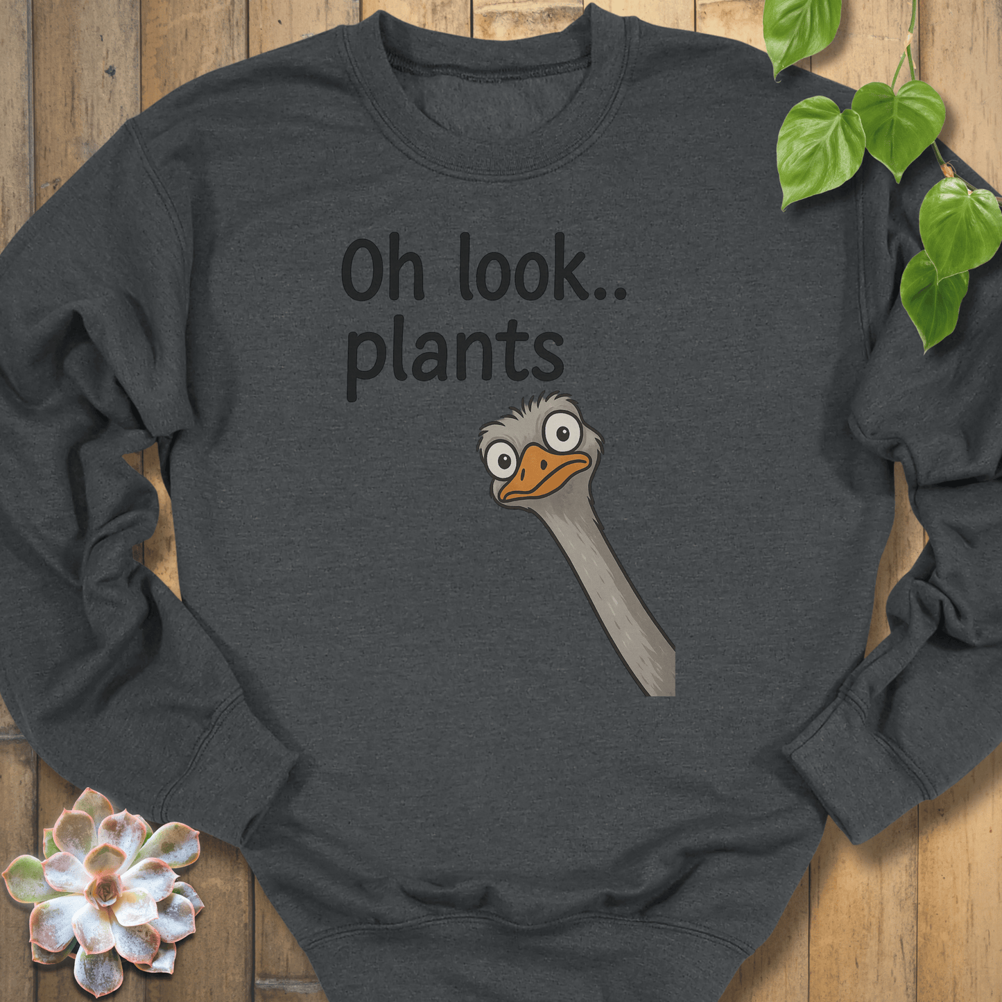 Dark Heather / S Oh look Plants Sweatshirt Sweatshirt