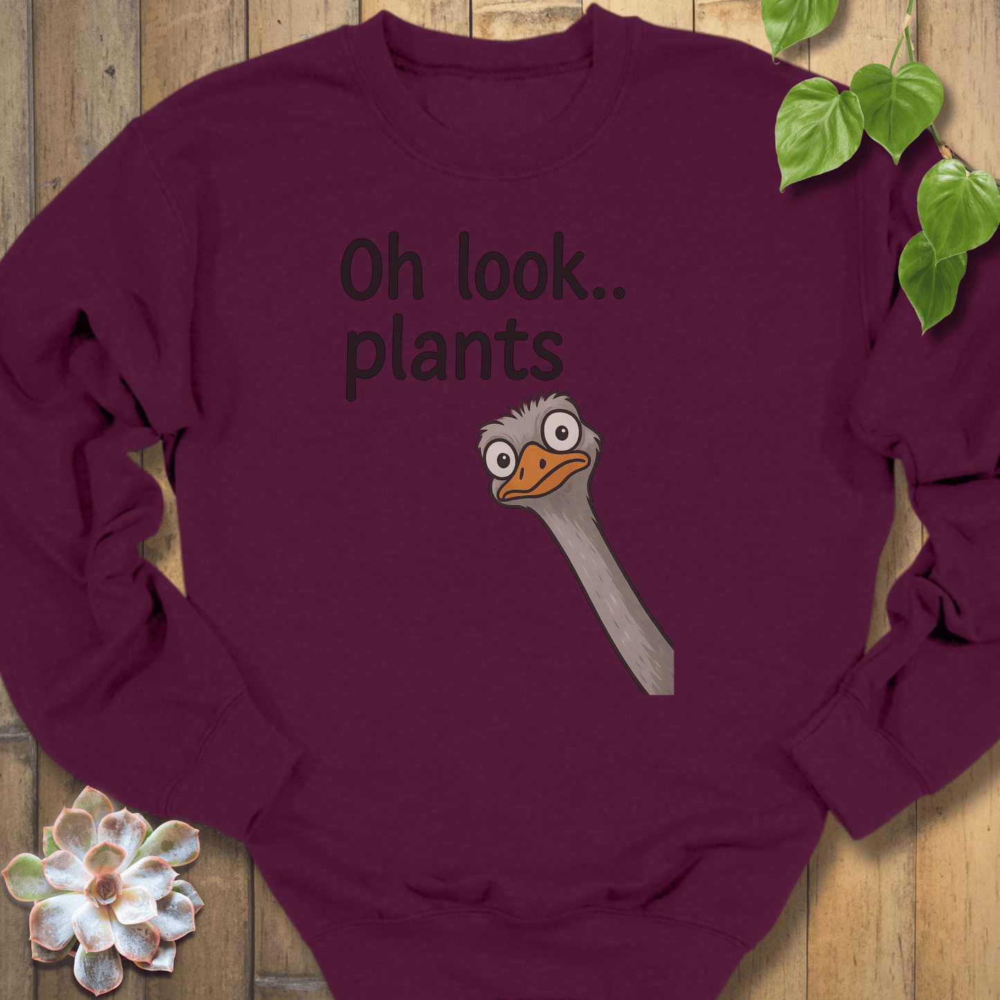 Maroon / S Oh look Plants Sweatshirt Sweatshirt