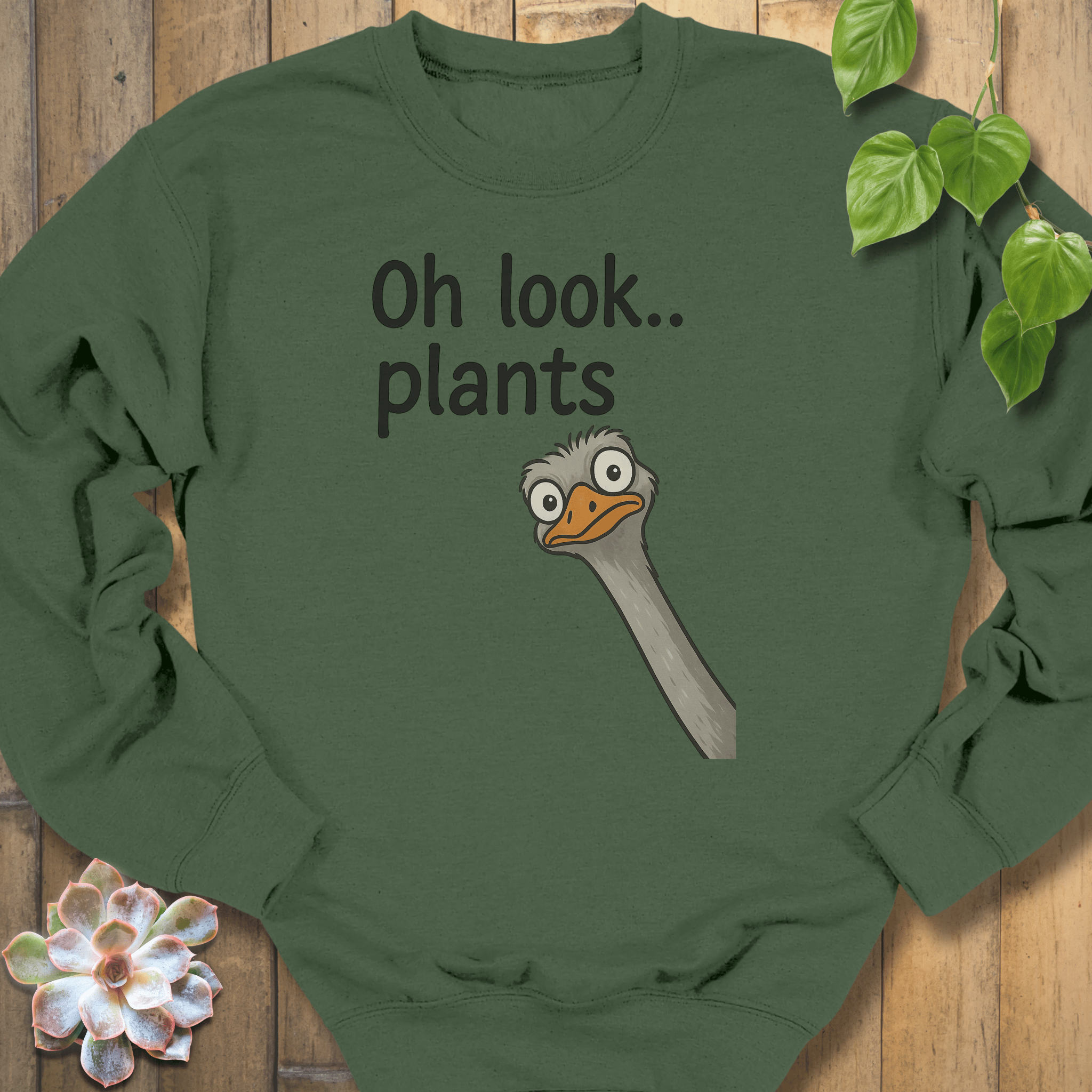 Military Green / S Oh look Plants Sweatshirt Sweatshirt