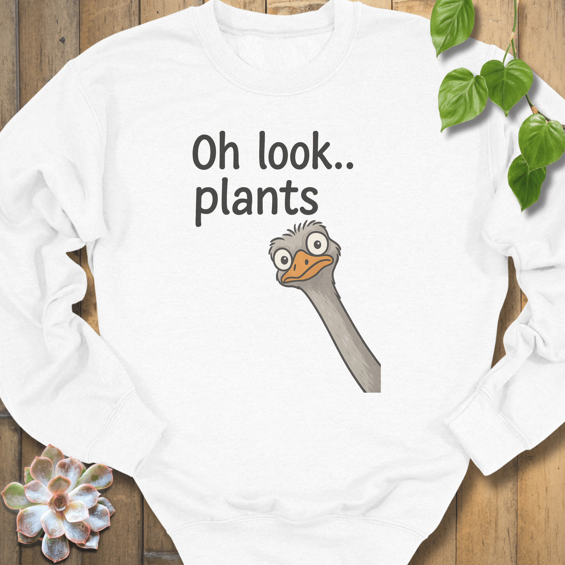 White / S Oh look Plants Sweatshirt Sweatshirt