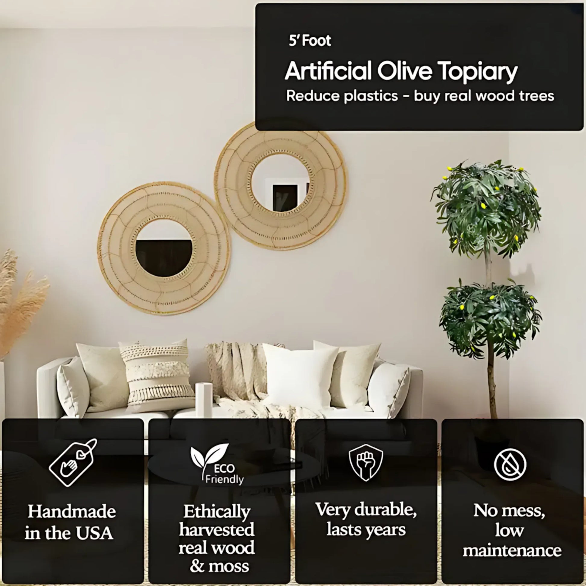 1 Olive Topiary Artificial Tree Artificial Tree