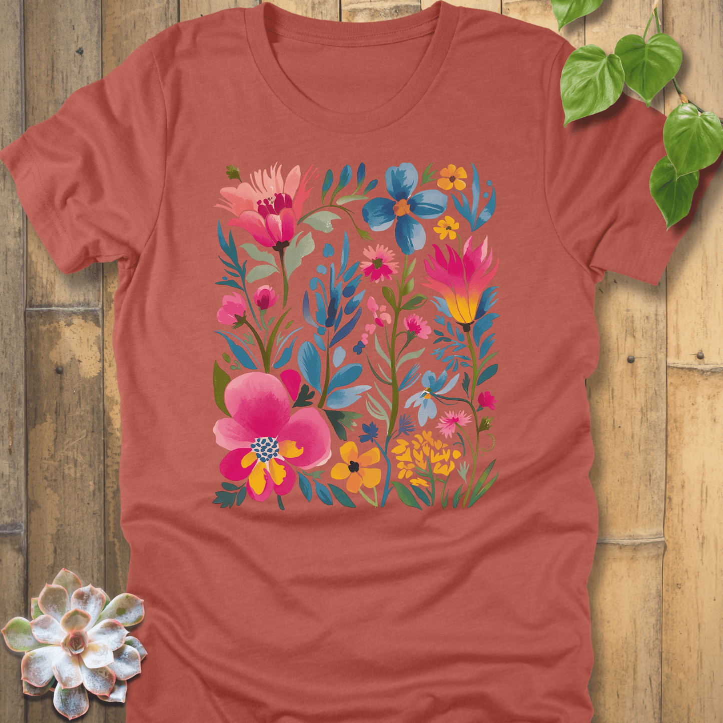 Heather Clay / S Painted Petals T-Shirt T-Shirt