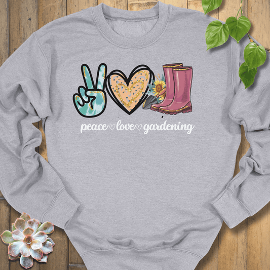 Sport Grey / S Peace Love Gardening Sweatshirt Sweatshirt