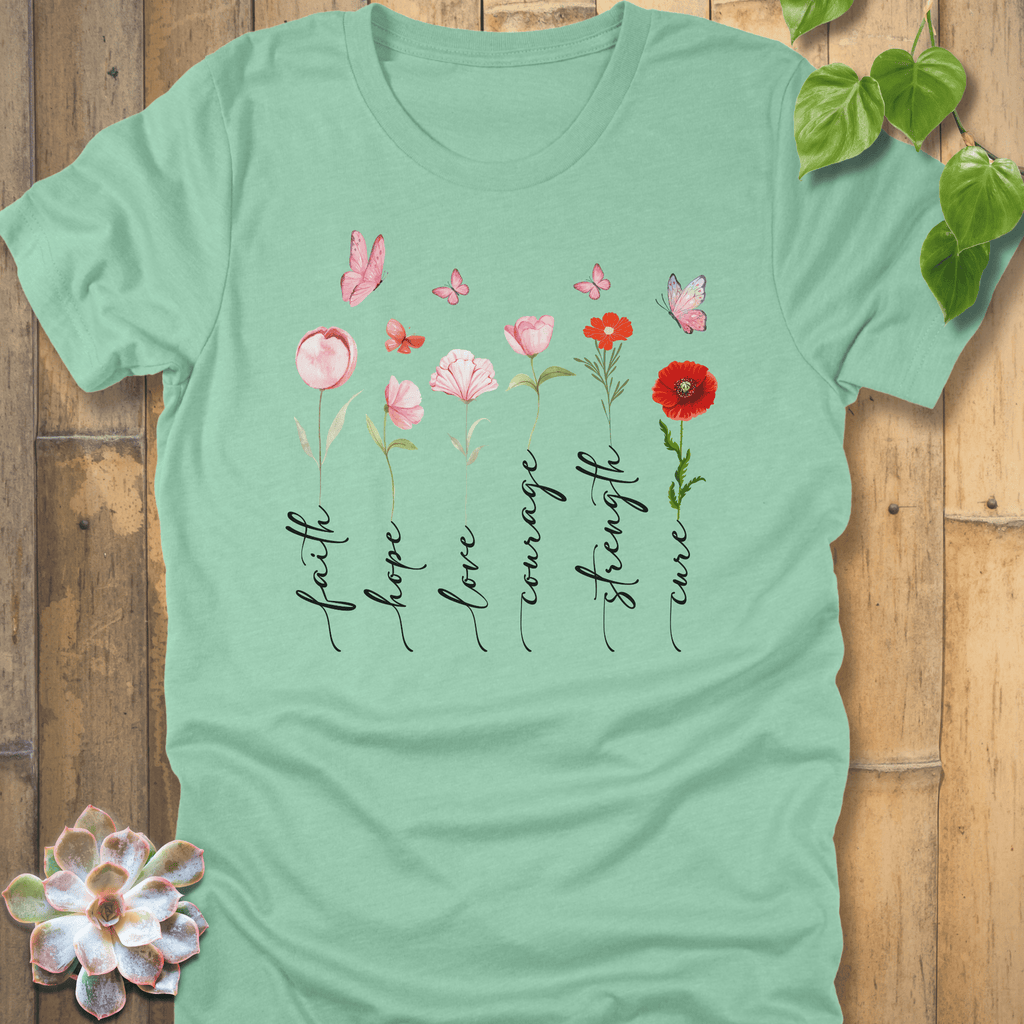 Heather Mint / S Petals Of Strength T-shirt T-Shirt