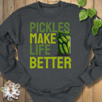 Dark Heather / S Pickles Make Life Better Sweatshirt Sweatshirt