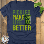 Heather Navy / S Pickles Make Life Better T-shirt T-Shirt