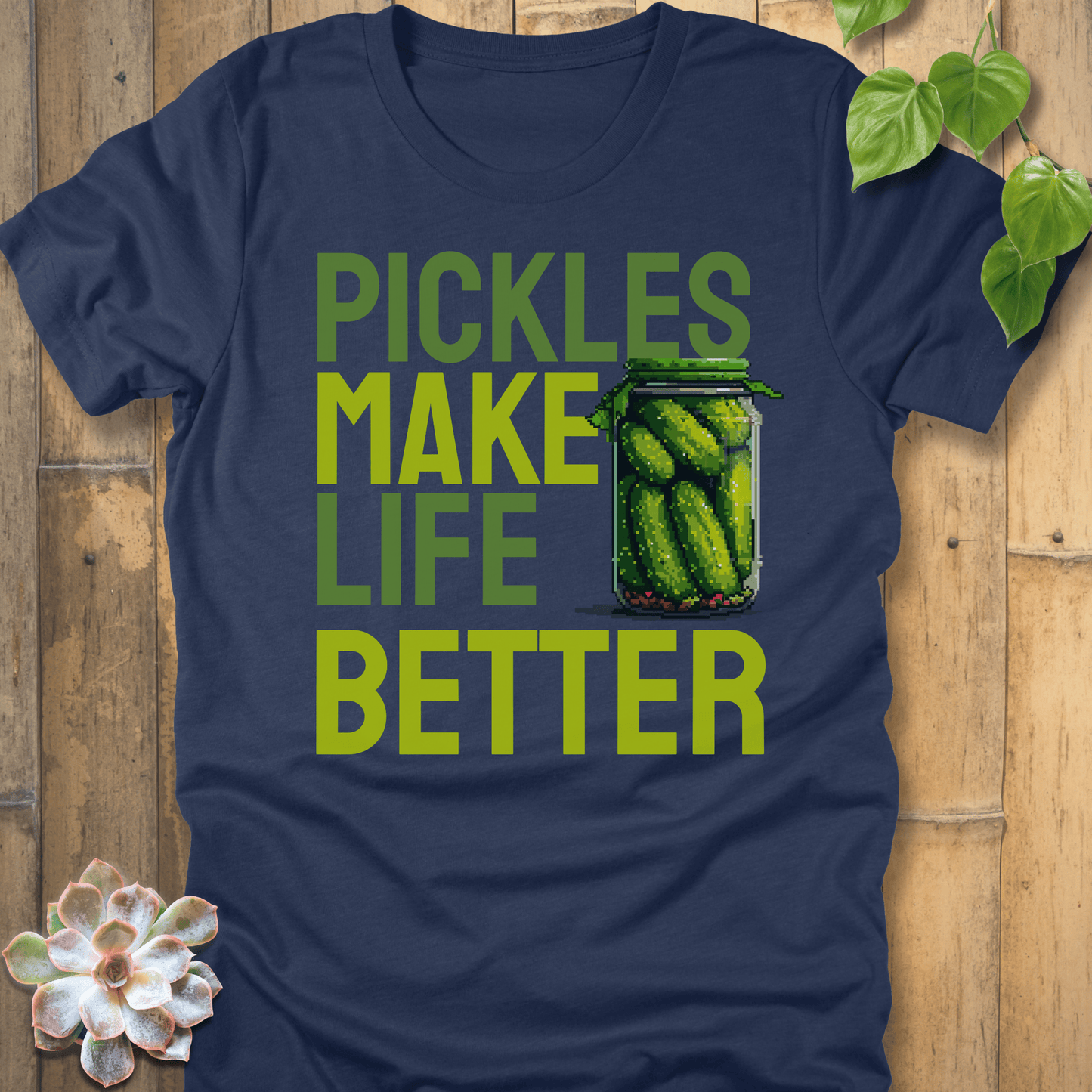 Heather Navy / S Pickles Make Life Better T-shirt T-Shirt