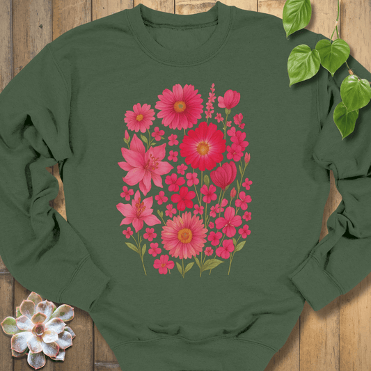 Military Green / S Pink Blossom Sweatshirt Sweatshirt