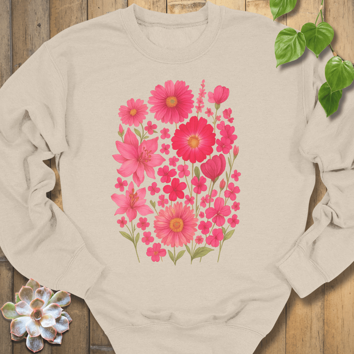 Sand / S Pink Blossom Sweatshirt Sweatshirt