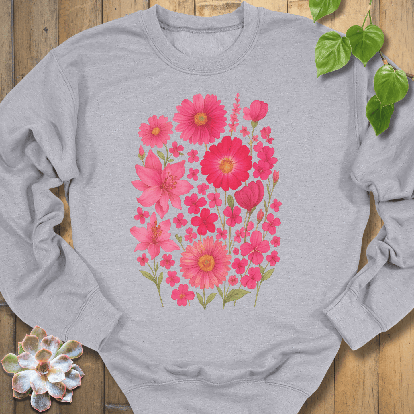 Sport Grey / S Pink Blossom Sweatshirt Sweatshirt
