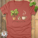 Heather Clay / S Plant, Dog, Coffee T-Shirt T-Shirt