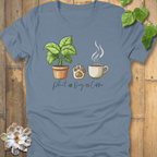 Steel Blue / S Plant, Dog, Coffee T-Shirt T-Shirt