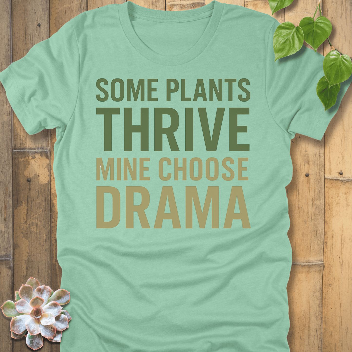 Heather Mint / S Plant Drama T-shirt T-Shirt