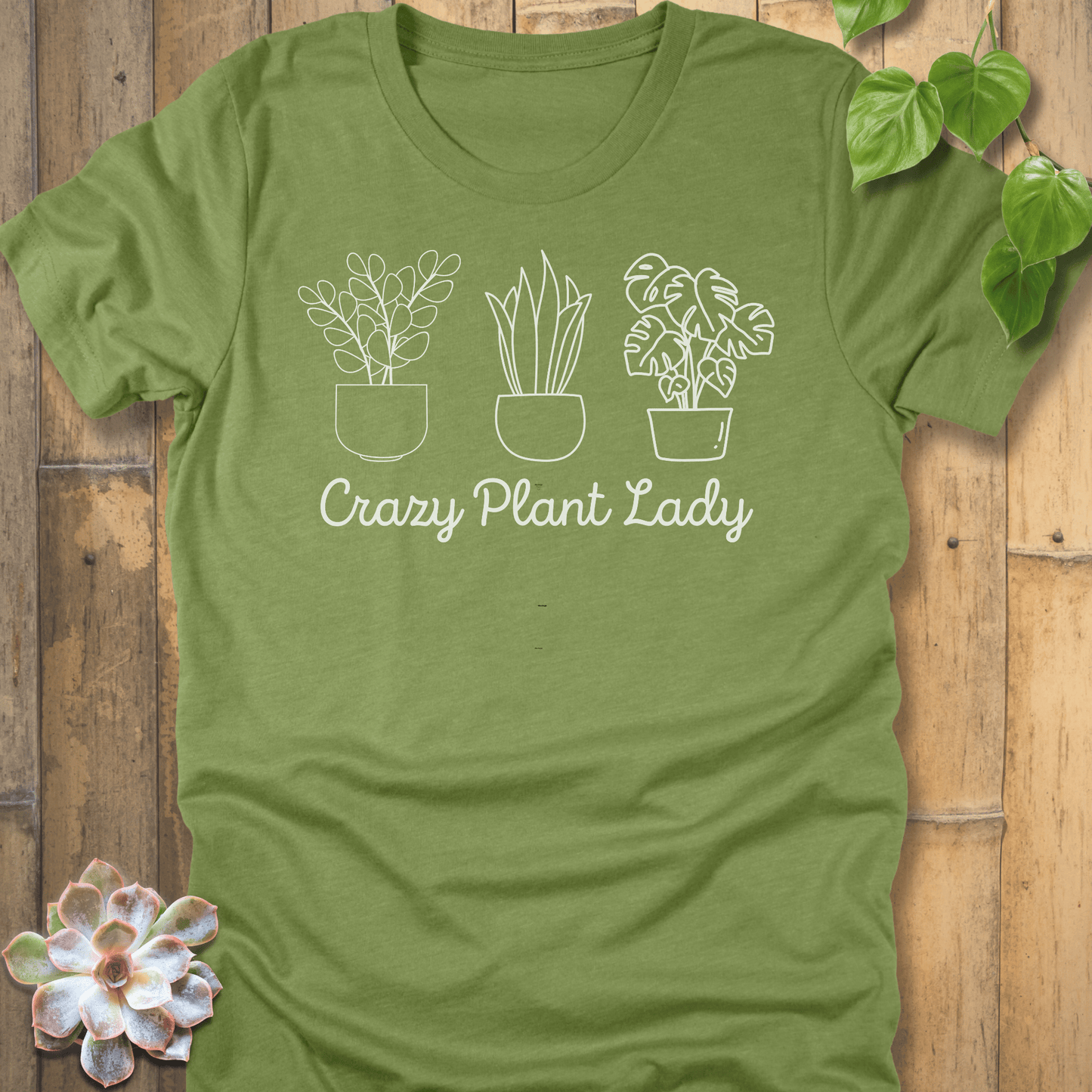 Heather Green / M Plant Lady T-Shirt T-Shirt