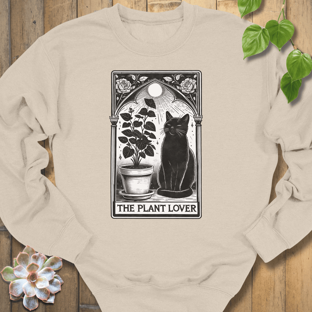 Sand / S Plant Lover Cat Sweatshirt Sweatshirt