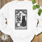 White / S Plant Lover Cat Sweatshirt Sweatshirt