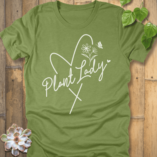 Heather Green / S Plant Lover Lady T-shirt T-Shirt