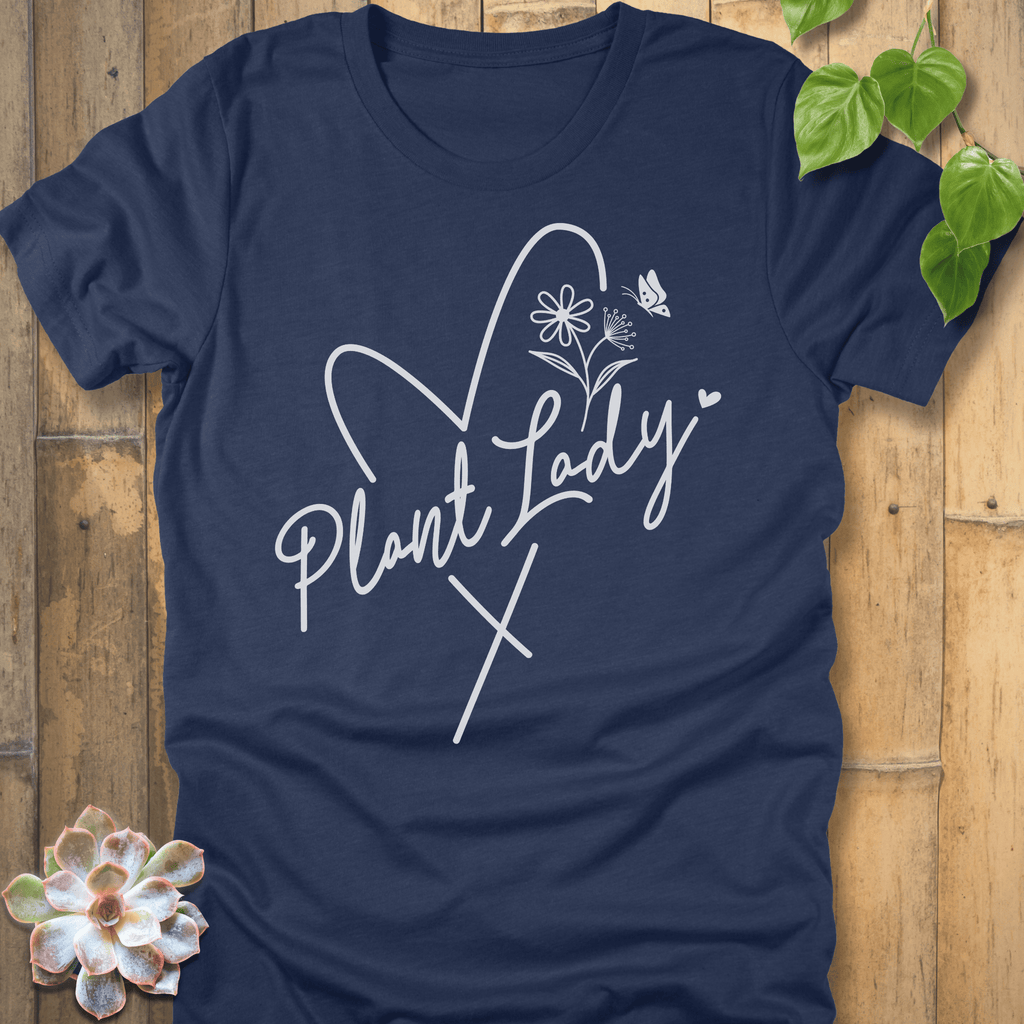 Heather Navy / S Plant Lover Lady T-shirt T-Shirt