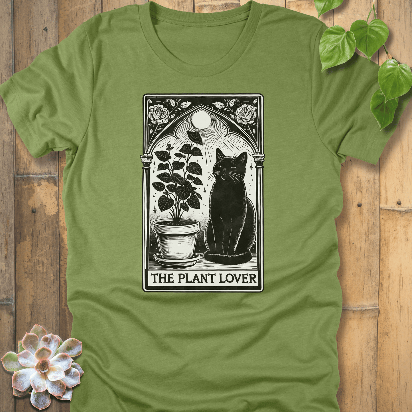 Plant Lover Tarot Cat T-Shirt T-Shirt