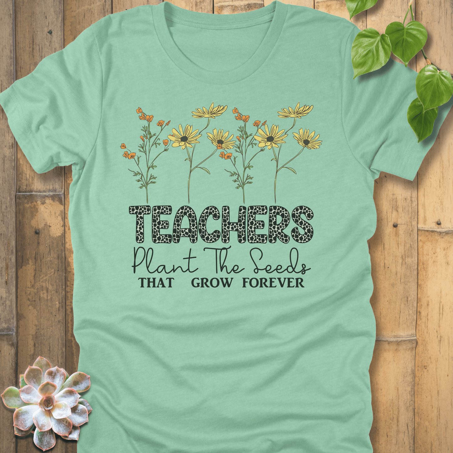 Heather Mint / S Plant The Seeds T-shirt T-Shirt