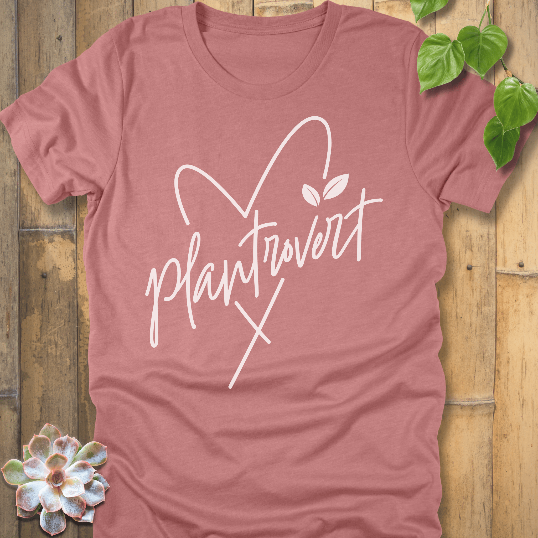 Heather Mauve / S Plantrovert Love T-shirt T-Shirt