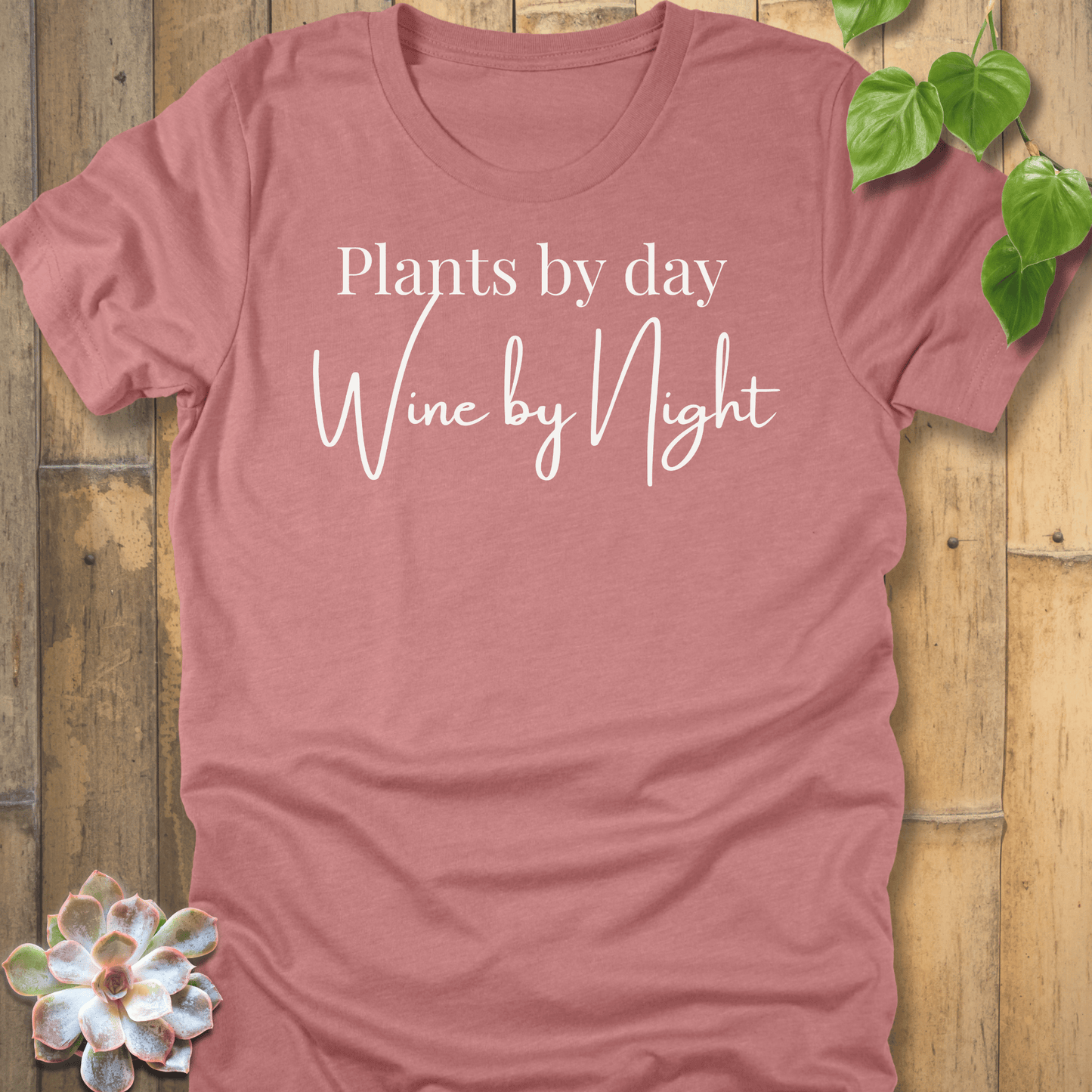 Heather Mauve / S Plants by Day T-Shirt T-Shirt