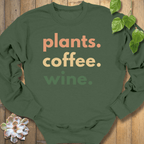Military Green / S Plants, Coffee, Wine Sweatshirt Sweatshirt