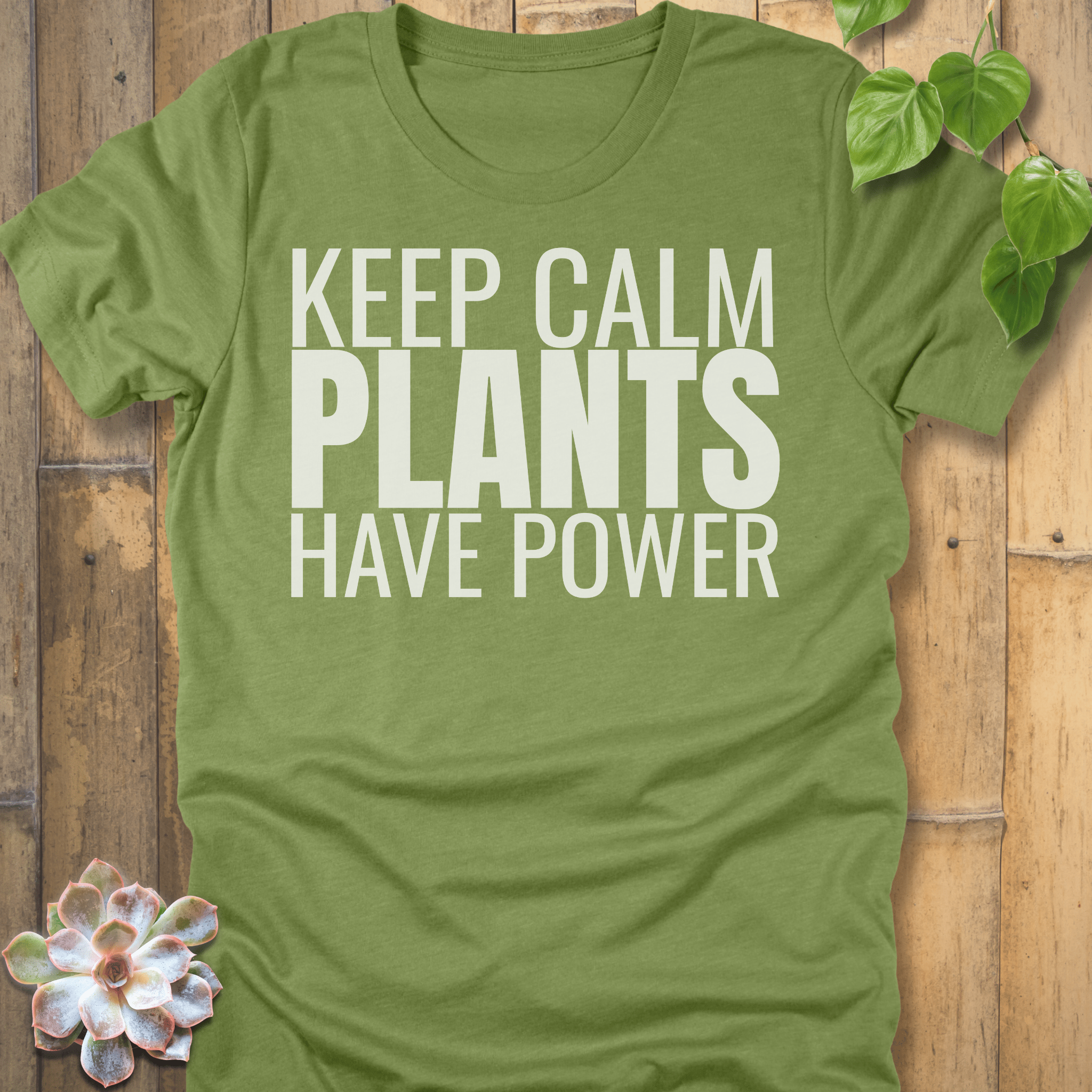 Heather Green / S Plants Have Power T-Shirt T-Shirt