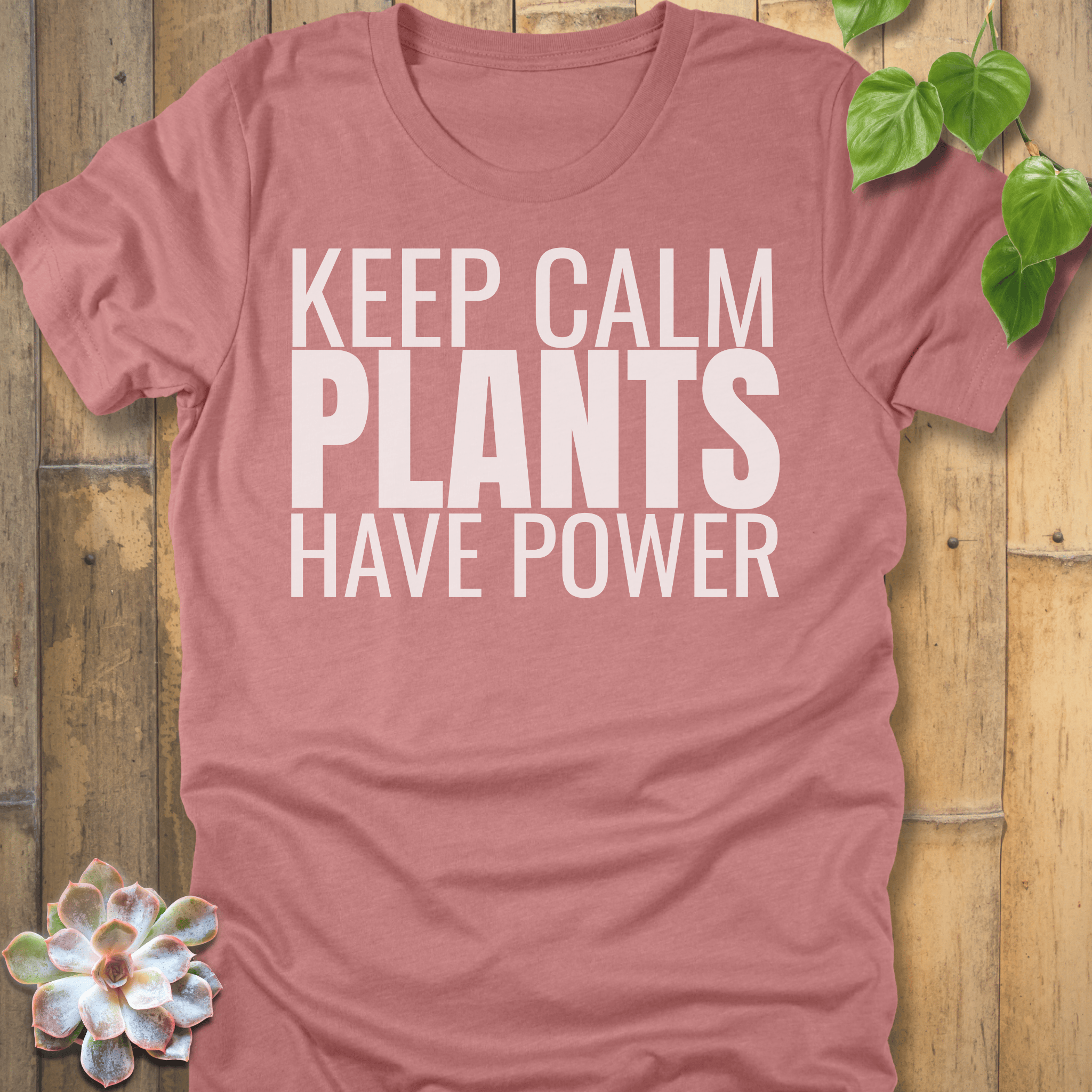 Heather Mauve / S Plants Have Power T-Shirt T-Shirt