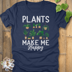 Heather Navy / S Plants Make Me Happy T-Shirt T-Shirt