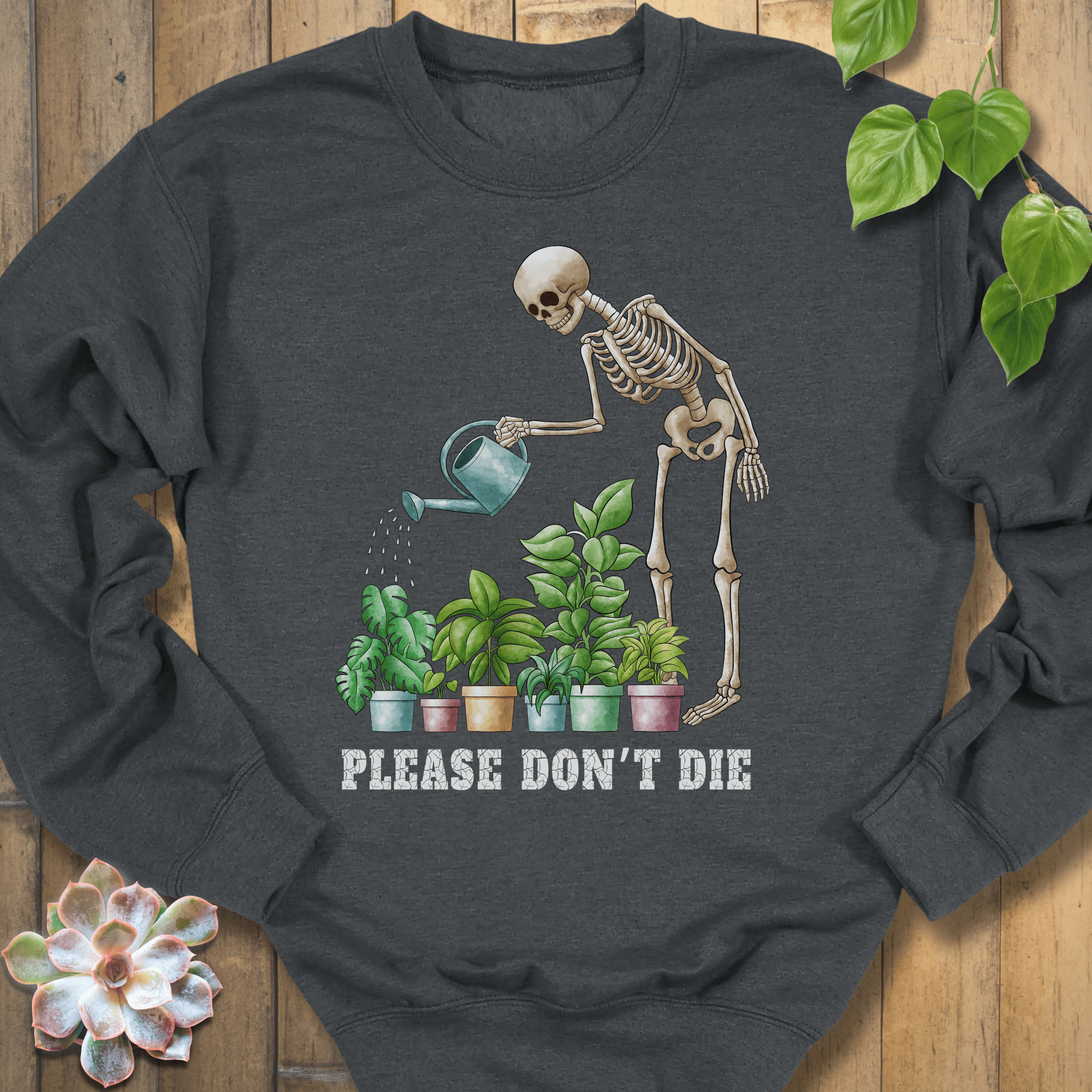 Dark Heather / S Please Don't Die Sweatshirt Sweatshirt