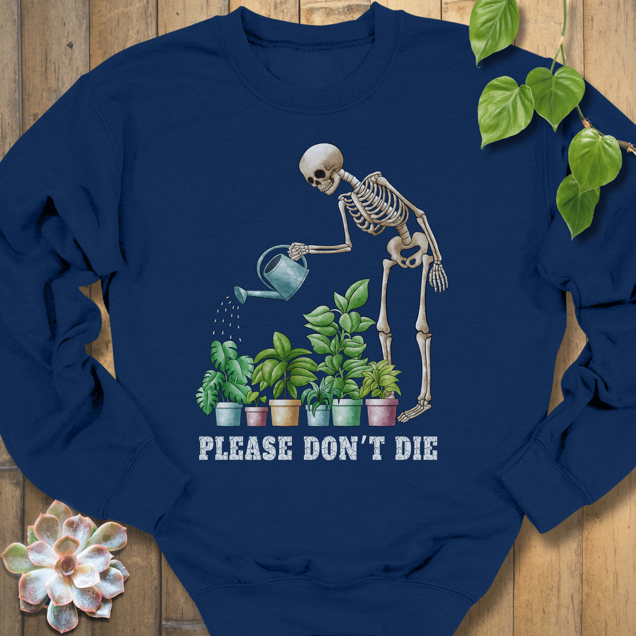 Navy / S Please Don't Die Sweatshirt Sweatshirt