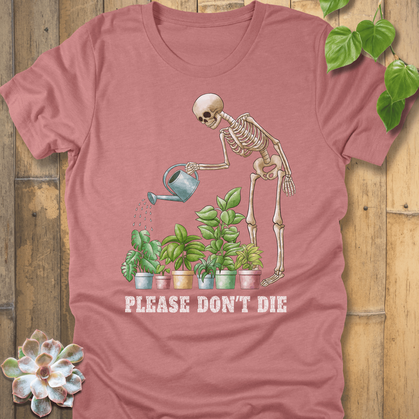 Heather Mauve / S Please Don't Die T-shirt T-Shirt