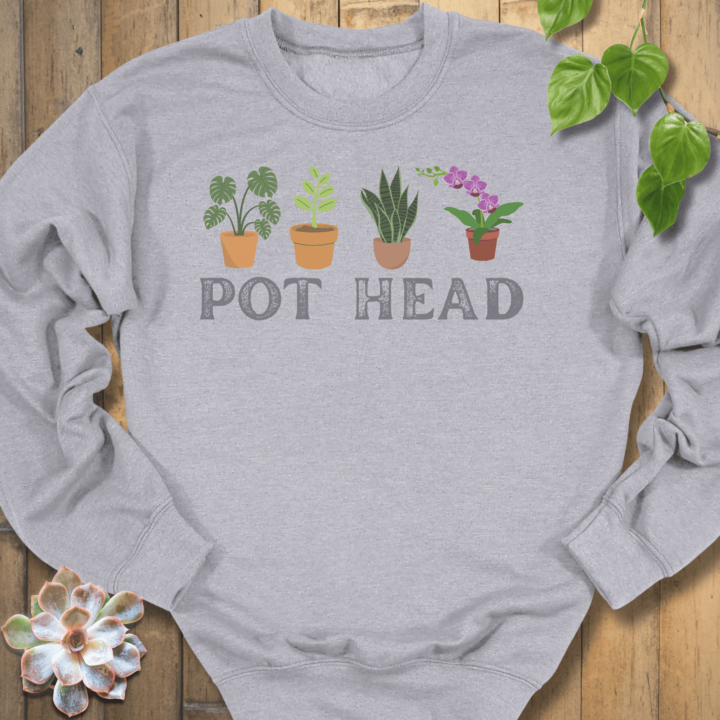 Sport Grey / S Pot Head - Plants Sweatshirt Sweatshirt