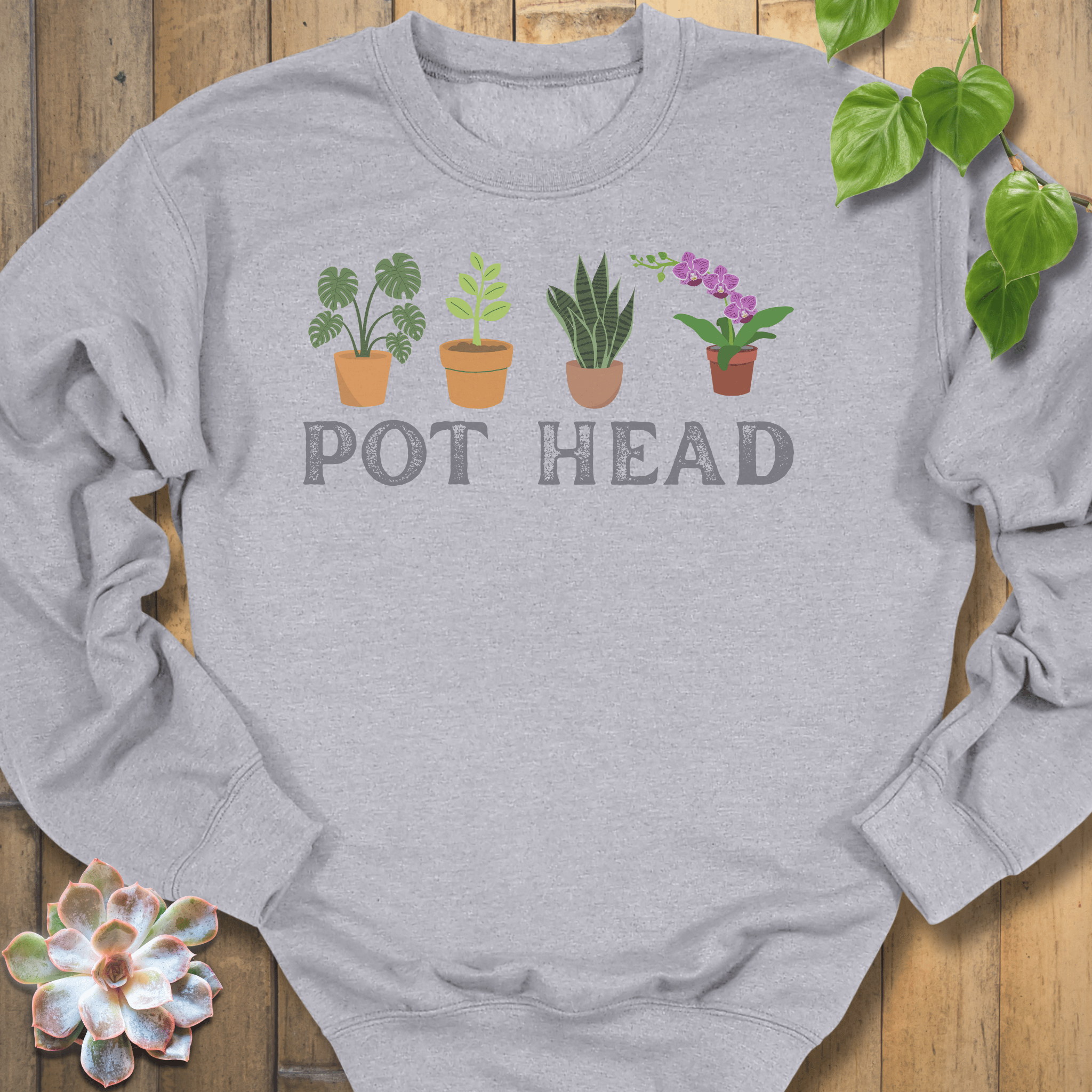 Sport Grey / S Pot Head - Plants Sweatshirt Sweatshirt
