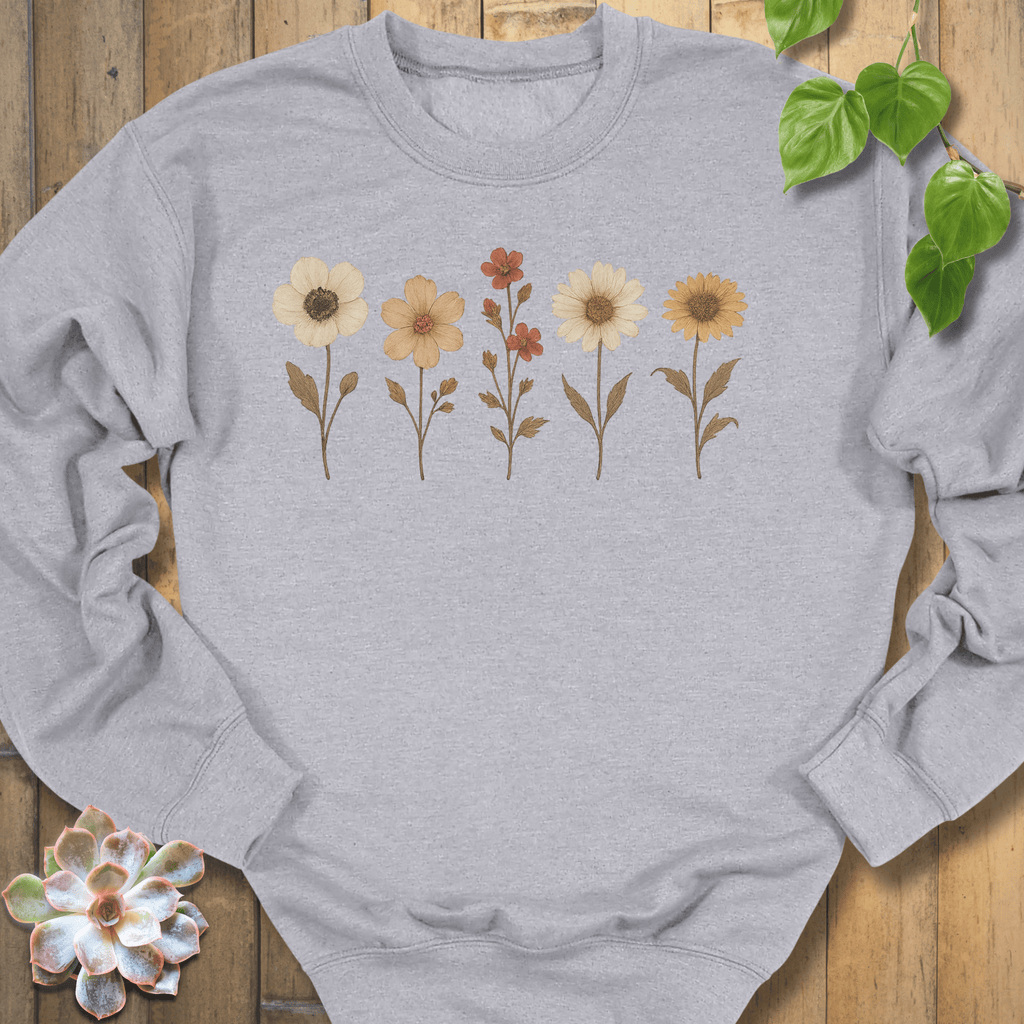 Sport Grey / S Pressed Flowers Sweatshirt Sweatshirt