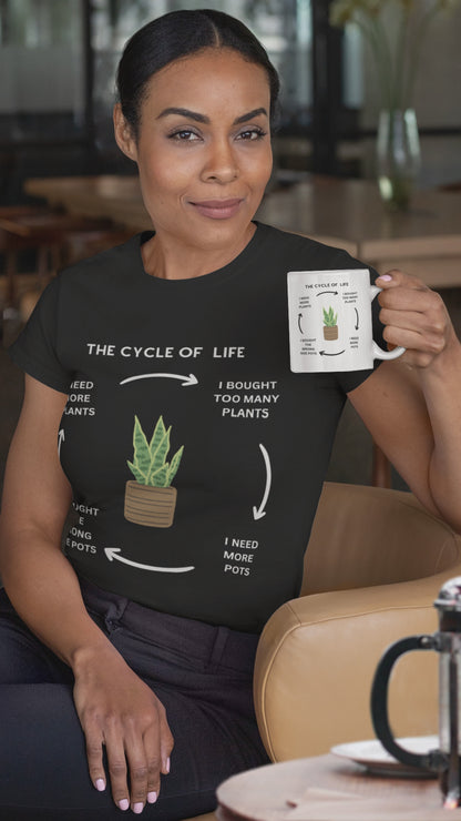 Funny Gardeners Coffee Mug, "The Cycle of Life" Coffee Cup White