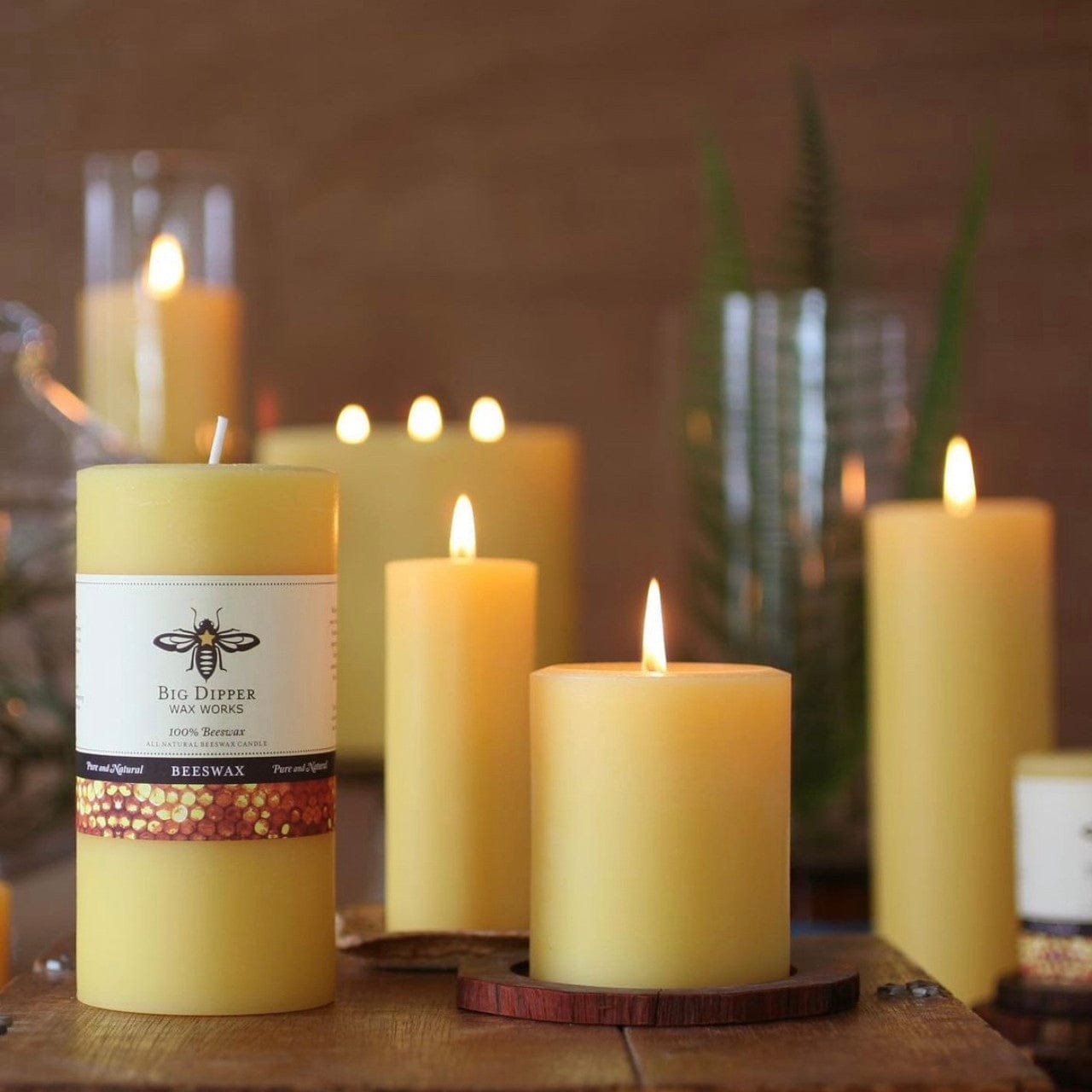 Pure Beeswax Pillars - 3 Sizes Home Decor